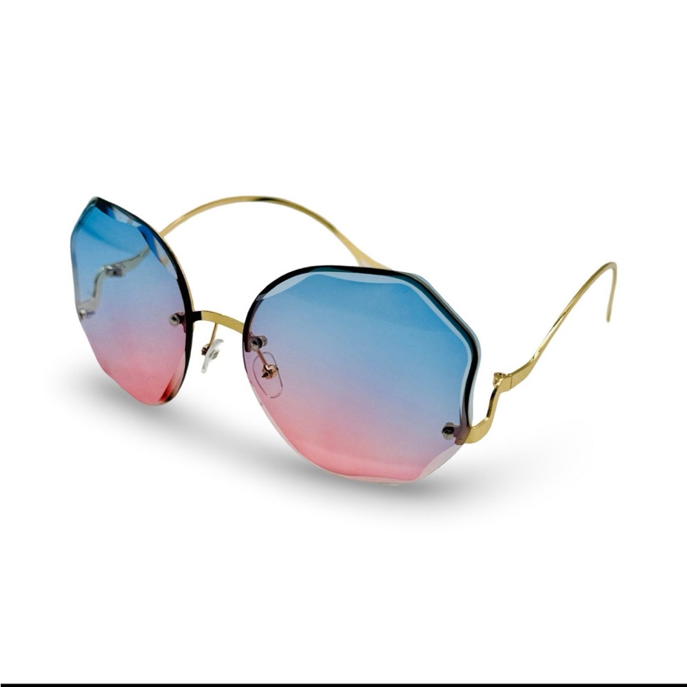 Vintage 1970s Pink/Blue gradient Oversized sunglasses